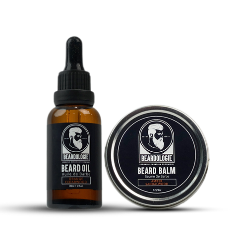 Beard Oil (Orange Cedarwood) + Beard Balm (Amber Sandalwood)