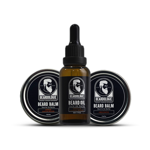 Beard Oil (Vanilla Sandalwood) + Beard Balm (Amber Sandalwood) + Beard Balm (Unscented)